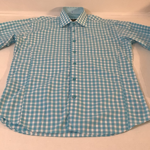 BERTIGO Plaid Shirt, Button Down, Long Sleeve, Purple Stitch details Sz. 5/NWOT - Picture 7 of 17